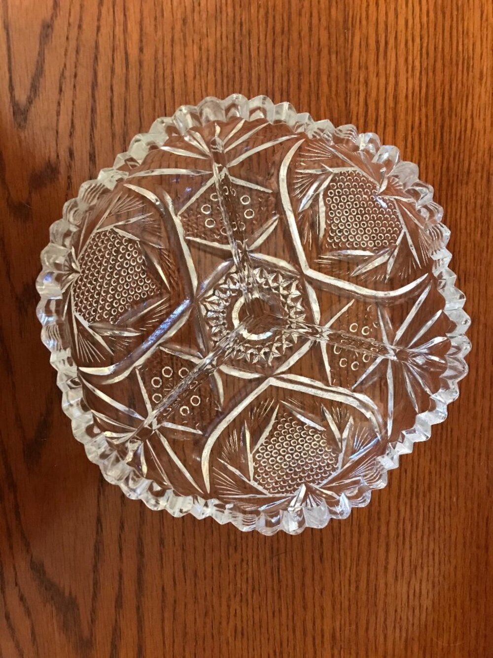 Vintage, Round Crystal Divided Dish
